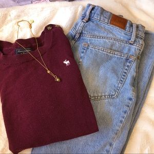 Top; BDG Jeans; Necklace